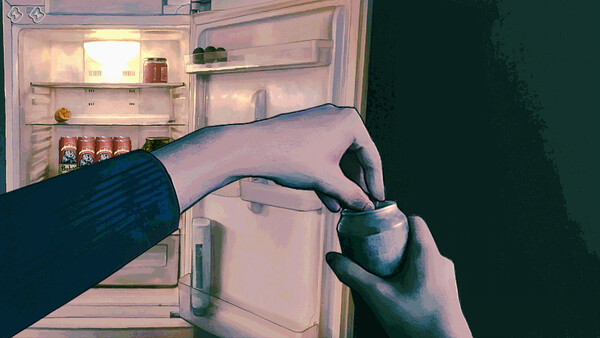 First visitor encounter showing the decision-making interface